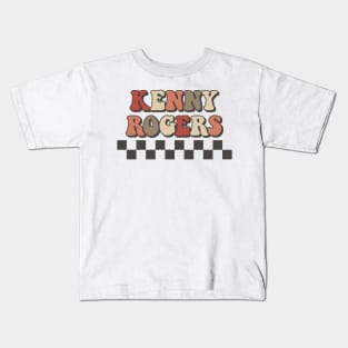 Kenny Rogers Checkered Retro Groovy Style Kids T-Shirt